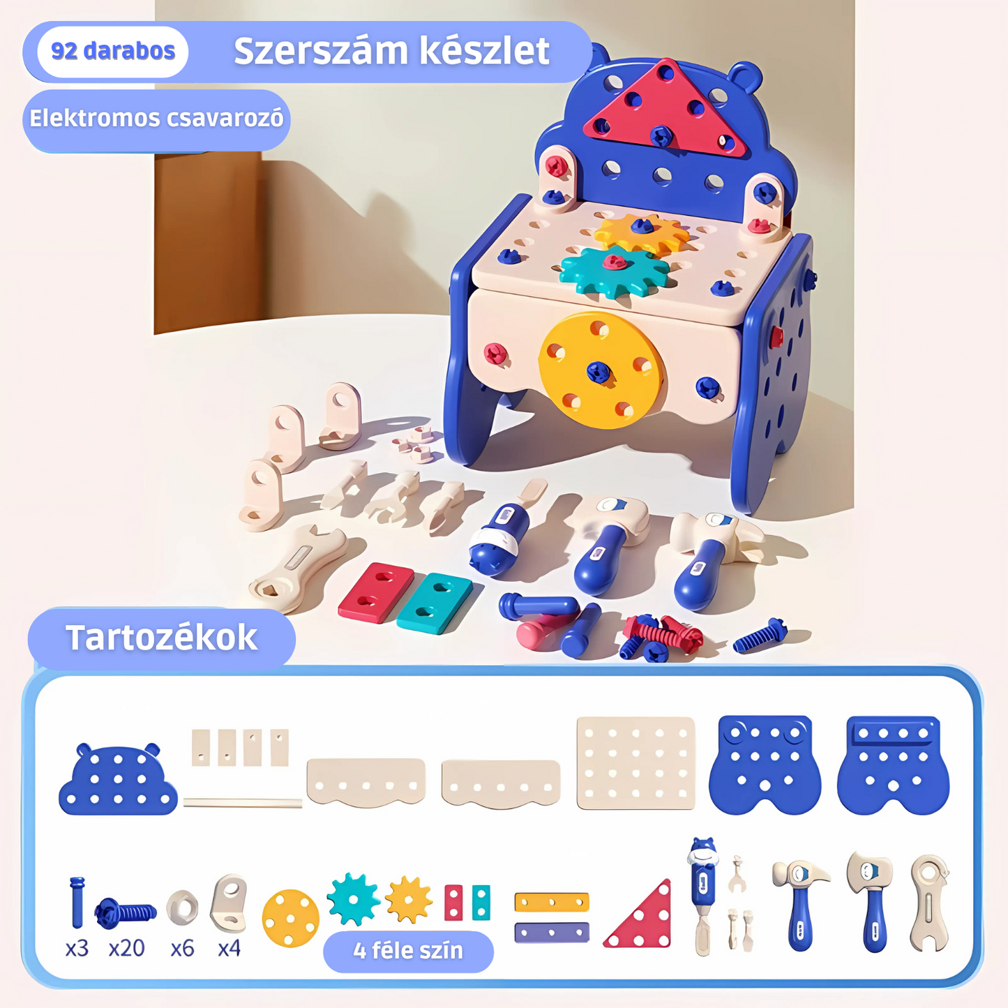 KinderKraft™ - Logika és Finommotorika fejlesztő játékkészlet