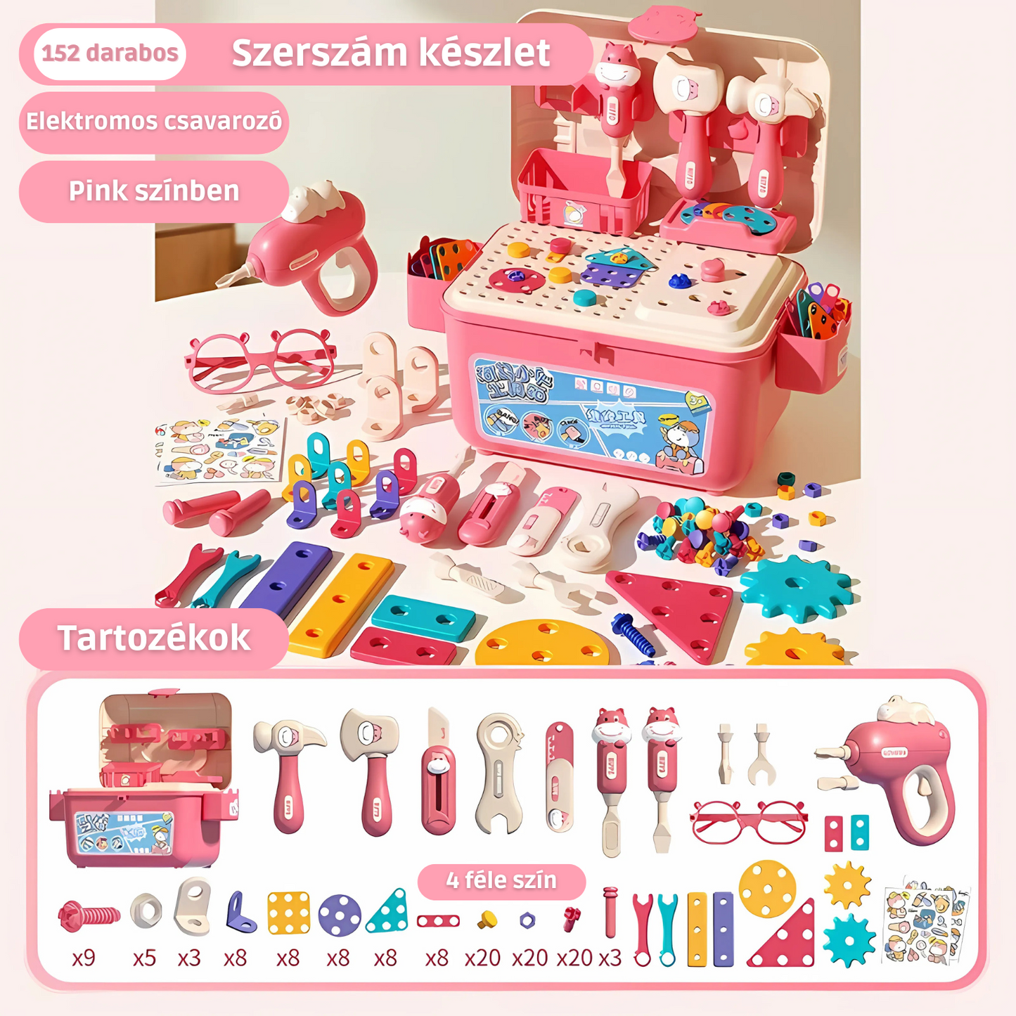 KinderKraft™ - Logika és Finommotorika fejlesztő játékkészlet