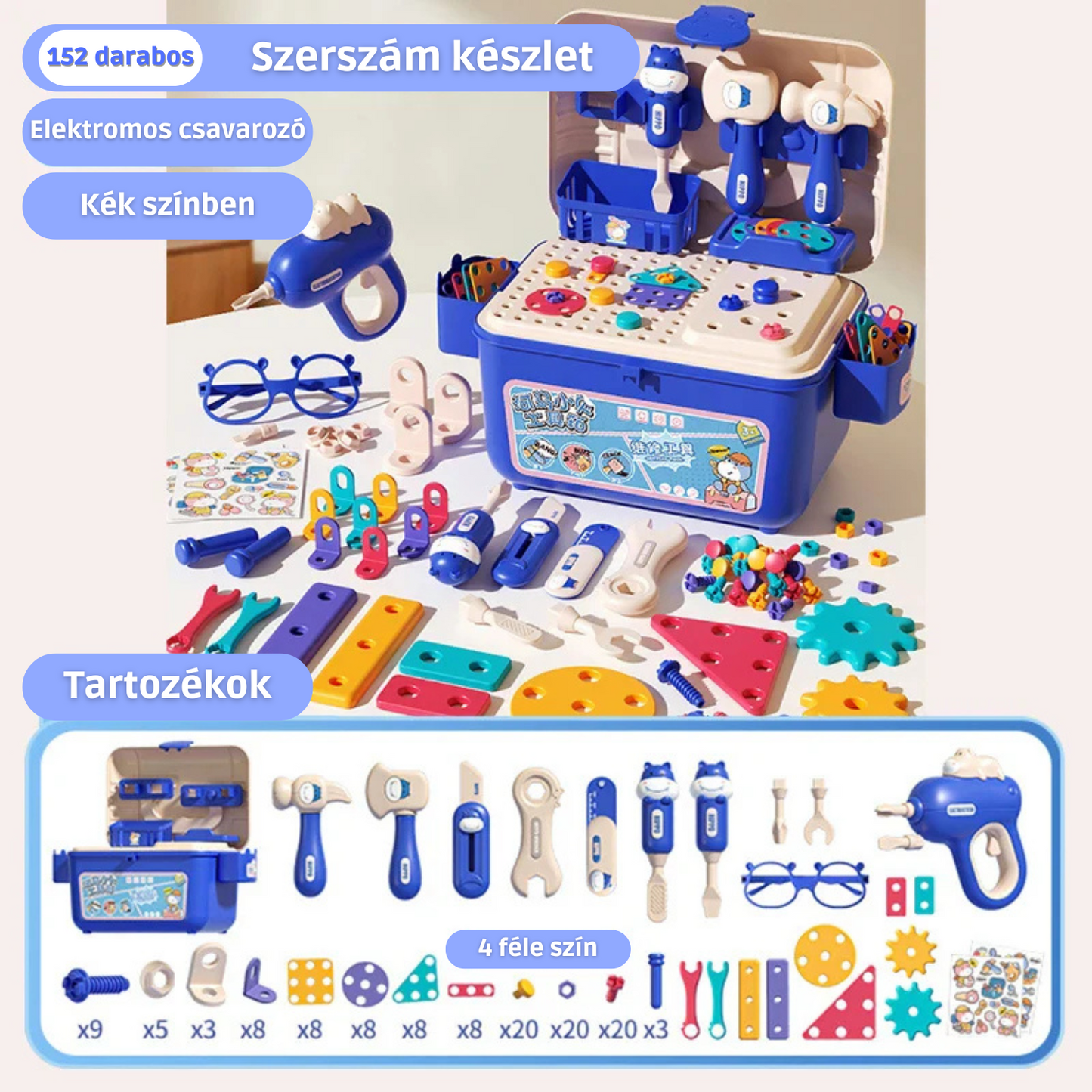 KinderKraft™ - Logika és Finommotorika fejlesztő játékkészlet