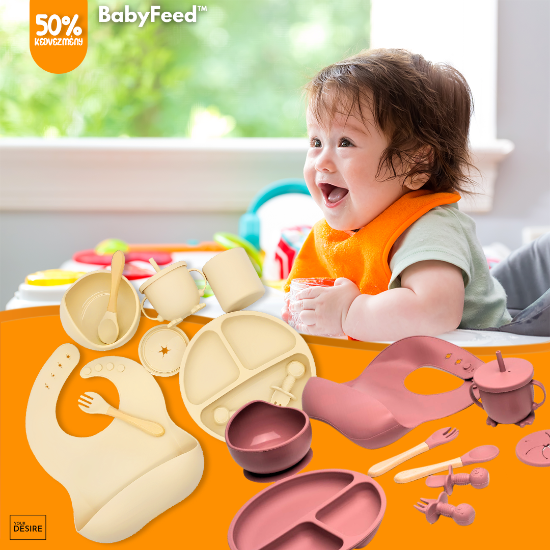 BabyFeed™ 2.0 - Prémium 10 részes baba szilikon tapadókorongos étkészlet